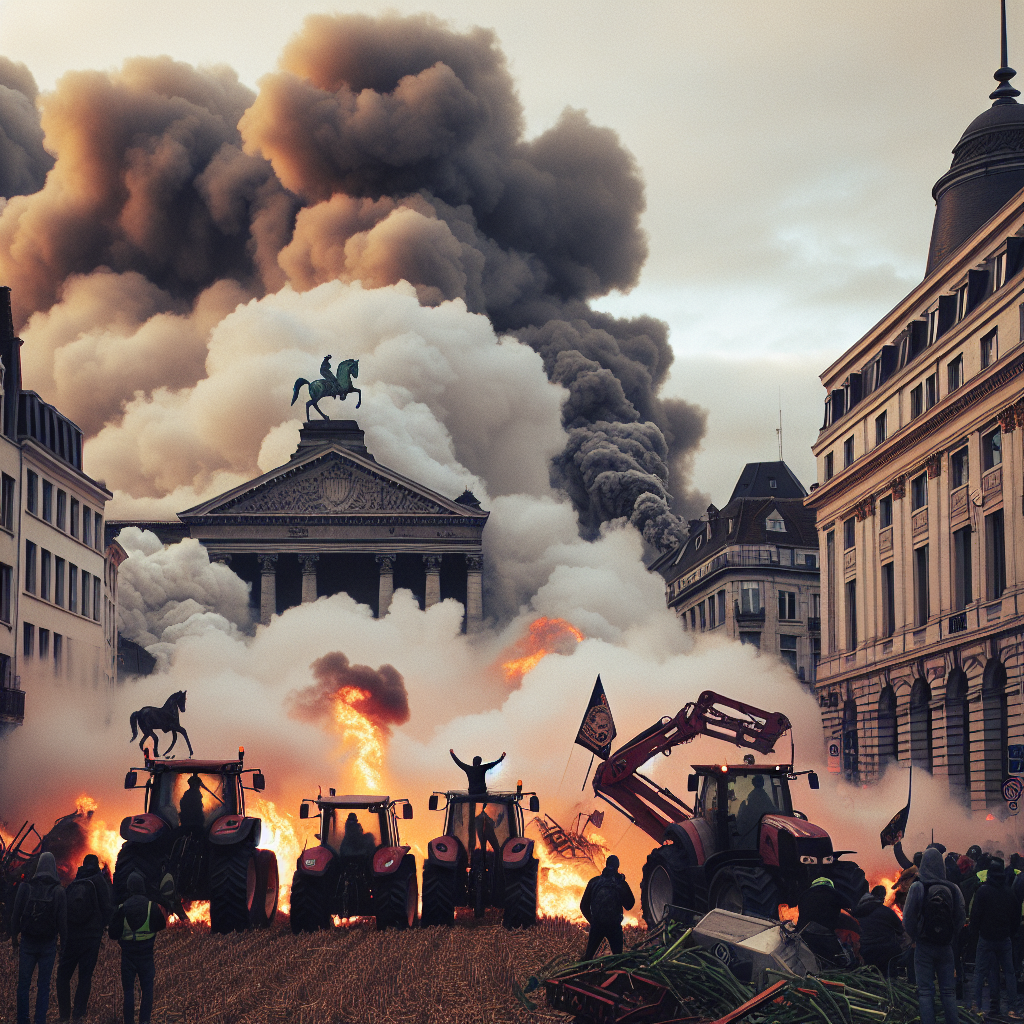 Bruxelles, gli agricoltori infiammano la città con la loro protesta | video