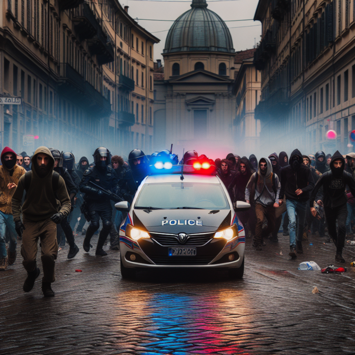 Anarchici attaccano auto della Polizia a Torino | video
